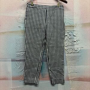 Talbots 2P Chatham Ankle Pants Black White Gingham Retro Chic Business Preppy